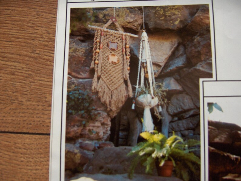 vintage 70s macrame patterns A SIP Of MACRAME plant hangers wallhangings shelf towel holder