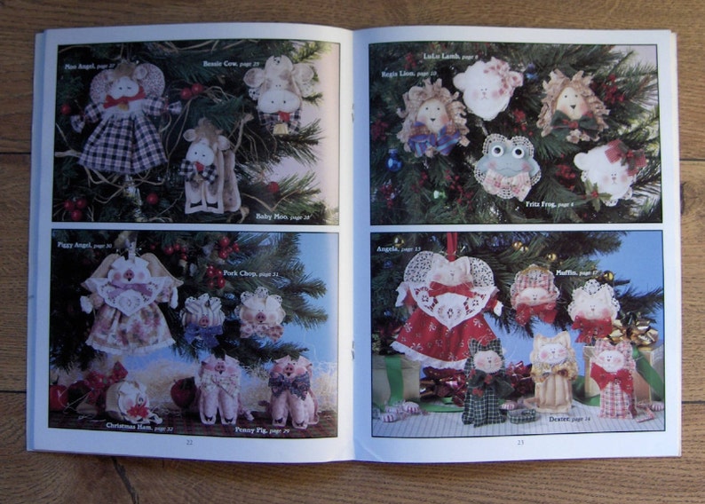 vintage 1994 fabric craft patterns Christmas ornaments in a hurry by Suzanne Tigue Shore