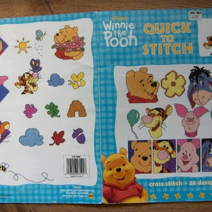 Winnie The Pooh Kids Room Cross Stitch Disney Characters Pooh and Tigger Cross Stitch Needlework Leisure Arts Booklet 3199 Chart Design Book