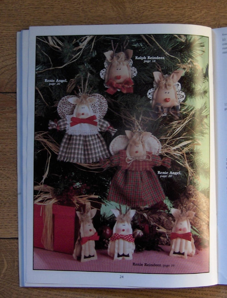 vintage 1994 fabric craft patterns Christmas ornaments in a hurry by Suzanne Tigue Shore