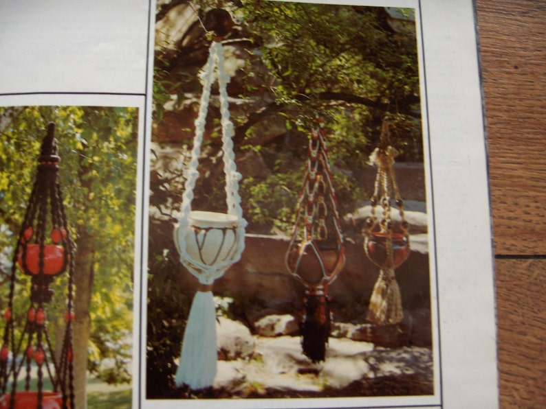 vintage 70s macrame patterns A SIP Of MACRAME plant hangers wallhangings shelf towel holder