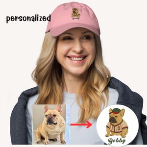 Custom Embroidered Pet Sport Cap, Personalized Dog Hat with Sports Jersey Outfit & Name, Pet Portrait Hat Gift for Dog Lovers, cat lover