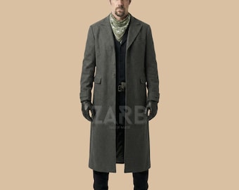 Gray Wool Rifle Coat – Tombstone Old West Long Duster Western Coat