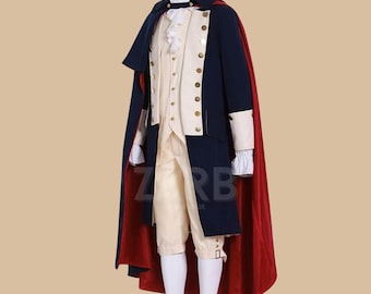American Revolutionary War Costume – Colonial Military Uniform, 18th Century Reenactment Outfit