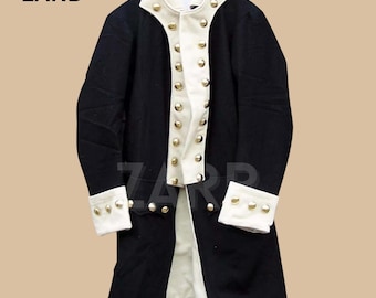 Wool Continental Army Coat: George Washington Uniform, Historical Reenactment