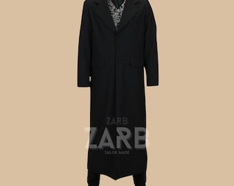 Black Victorian Rifle Frock Coat: Handmade Western Duster, Historical Reenactment
