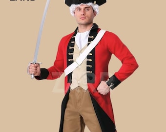 アメリカ独立戦争イギリス軍 レッドコート イギリス軍のレッドコート衣装：18世紀のウール製独立戦争時の制服