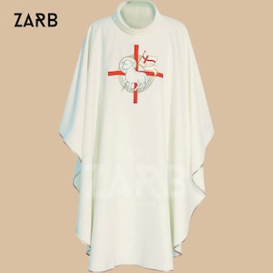Easter Chasuble Lamb of God Vestment | Liturgical Robe for Priests | Catholic Mass Vestment | Embroidered Gothic Clergy Vestments