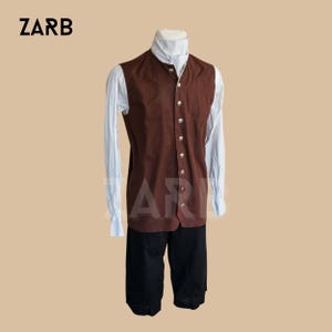 18th Century Waistcoat, Jamie Fraser Cosplay Costume, Jacobean Clothing, Men's Halloween Costume, Reenactment Clothing, Outlander Vest