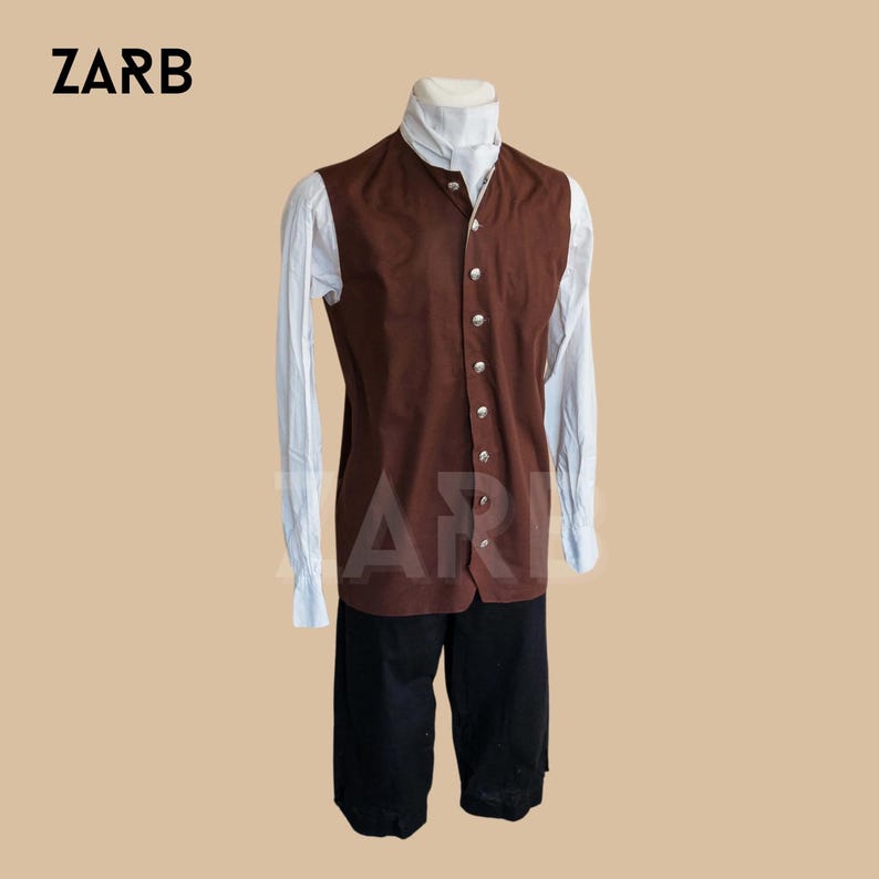 18th Century Waistcoat, Jamie Fraser Cosplay Costume, Jacobean Clothing, Men's Halloween Costume, Reenactment Clothing, Outlander Vest