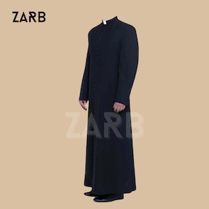 Black Roman Cassock - Wool - Catholic Clergy Robe | Priest Preacher