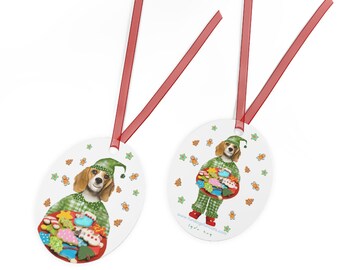 Ornamenten, beagle kerstversiering, kerstkoekjesornament, kerstversiering boom, cadeau hondenliefhebber, handgemaakt metalen decor
