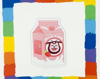 Imán para nevera con leche de fresa Miltank