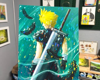 Impresión holográfica de Cloud Strife