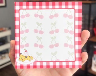 Bloc de notas de Pikachu de postre