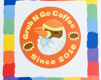 Pegatina de la cafetería Grubbin de Pokémon