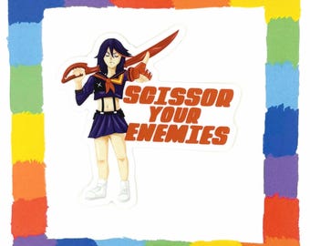 Pegatina de Kill La Kill: Tijera a tus enemigos