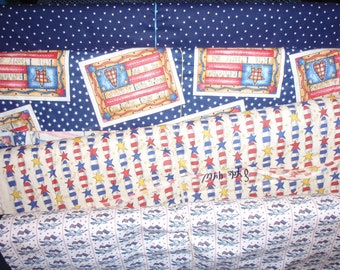 Quilter's Cotton Patriotic Flags, Stripes, Stars and Eagle  100% Cotton Fabric Sold by the Yard   Fabric for Personal Use Face Mask