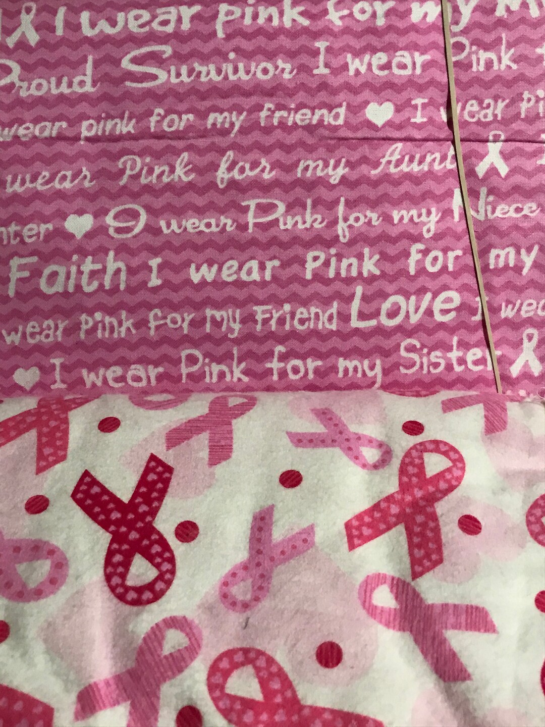 Breast Cancer Awareness Pink Ribbons Flannel Pink Fabric 43" Wide Sold ...