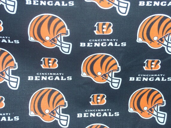 cincinnati bengals football team nfl fabric black and orange etsy