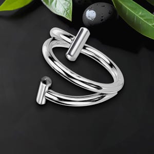 Anillo de titanio con forma de espiral, aro para el lóbulo de la oreja, joyería para el cartílago, perforación de la fosa nasal, aro para la oreja, piercing con clic