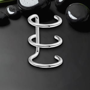Surgical Steel Ear Cuff with Triple Hoops, Ear Hoop, Minimalist Wrap, Cartilage Jacket, Faux Piercing Clip, Conch Jewelry