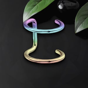 Chirurgisch stalen oormanchet met dubbele hoepels, nep piercingsieraden, kraakbeenmanchet, conch jacket, minimalistische hoepel, niet-doorboorde omslag
