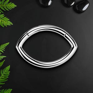 Titan Clicker Ring in Oval Form, Piercing Ring, Septum Schmuck, Nase Hoop, Daith Clicker, Septum Piercing