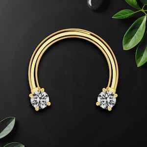 Hufeisen Ring aus Chirurgenstahl mit Runde Kristalle, Circular Barbell Ohrring, Knorpelohrring, Hufeisen Ring, Ohr Piercing, Septum Schmuck