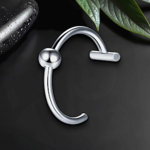 Surgical Steel Lip Ring in Classic Style with Ball, Faux Labret Piercing, Lip Ornament, Lip Accessory, Lip Fashion, Fashion Lip Ring