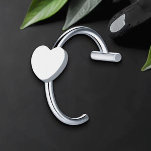 Surgical Steel Lip Ring with Heart Figure, Fashion Lip Ring, Faux Lip Cuff, Lip Decoration, Temporary Lip Ring, Lip Ornament