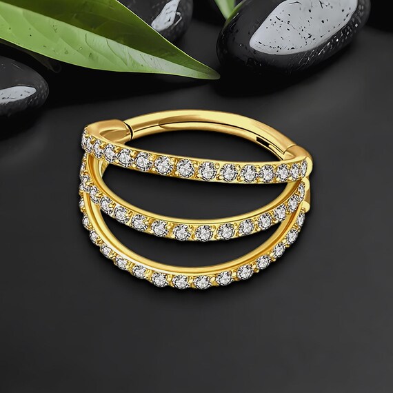 Anello Piercing Ventaglio Di Cuori Clicker - Foto 11