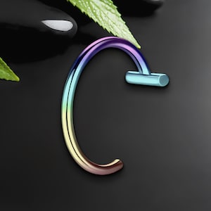 Surgical Steel Lip Ring in Classic Style, Lip Accessory, Faux Lip Ring, Non-Piercing Ring, Labret Piercing, Minimalist Lip Ring, Rainbow