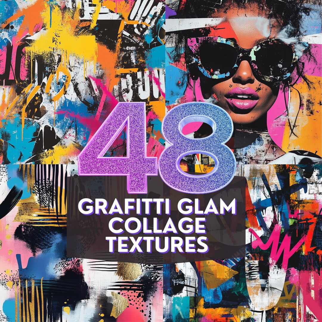 48 Graffiti Glam Collage Style Patterns - Etsy