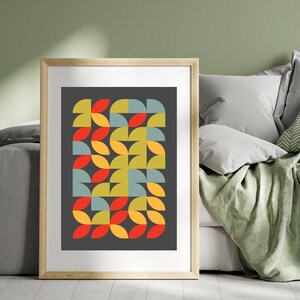 Mid-Century Modern Abstract Art Prints | Minimalist Pastel Wall Decor