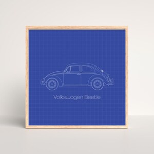 Minimalist VW Bus, Thing, and Beetle Outline Art Print Classic