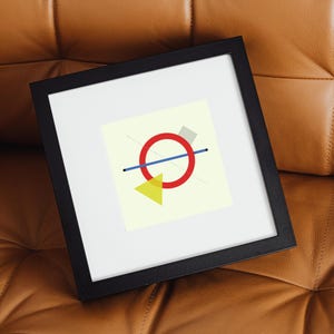 Colorful Geometric Bauhaus Style Square Art Print | Modern Abstract Wall Decor