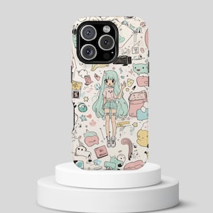 Anime Phone Case for iPhone 16 15 14 13, MagSafe Phone Case, Kawaii Phone Case, Tough Phone Case, Unique Phone Case