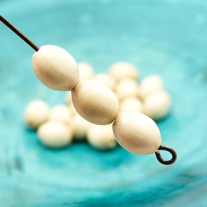 Italian Cream Oval Wood Beads 6x8mm Rosary Making Catholic Rosary Beads Traditional Catholic