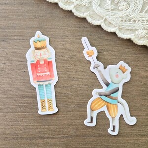 Pegatinas de ballet Cascanueces + ratón, calcomanía de regalo, etiqueta de niña bailarina, etiqueta impermeable de bailarina, regalo de Navidad personalizado, ballet