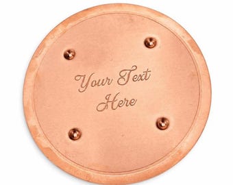 Personalized Copper Bird Bath Disc | Chemical-Free Water Purifier, 4-Inch Solid Copper (Handmade)
