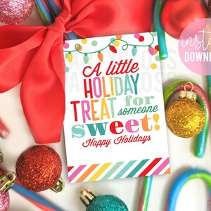 Natale Un piccolo regalo per le vacanze per qualcuno Tag stampabile di dolce apprezzamento / Tag per biscotti / Tag per dolcetti per le vacanze Team del personale dell'ufficio PTA PTO