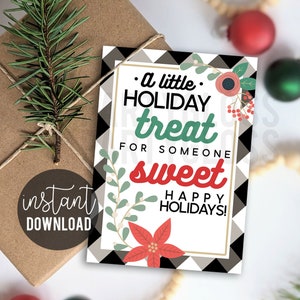 Navidad Un pequeño regalo navideño para alguien Dulce agradecimiento Etiqueta imprimible / Etiquetas de galletas / Etiquetas de regalo navideño Equipo del personal de la oficina PTA PTO