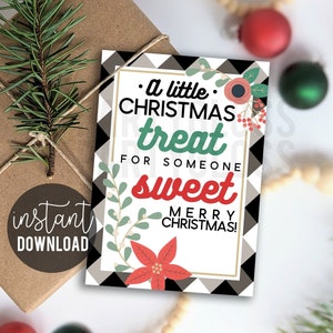 Natale Un piccolo regalo natalizio per qualcuno Tag stampabile di dolce apprezzamento / Tag per biscotti / Tag per dolcetti natalizi Team del personale dell'ufficio PTA PTO