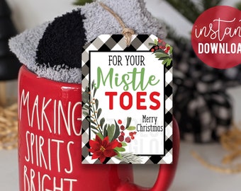 Christmas For Your Mistle Toes Printable Appreciation Gift Tags, Nail Polish Staff Teacher Office Client Customer Employee Faculty Pedicure