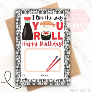 Sushi Wertschätzung Geschenkkartenhalter I Like The Way You Roll Happy Birthday Team Coach Büro Coworker Mitarbeiter Mitarbeiter Lehrer Mittagessen