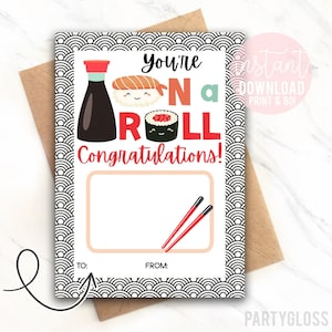 Sushi Wertschätzung Geschenkkartenhalter Sushi Rolle Du bist auf einer Rolle Team Coach Test Büro Kollege PTA Job Verkaufsziel Mitarbeiter Mitarbeiter