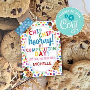 Editable Chip Chip Hooray Competition Day Printable Gift Tags, Good Luck You've Got This Cookie Tag Cheer Drill Team Dance Cookies State
