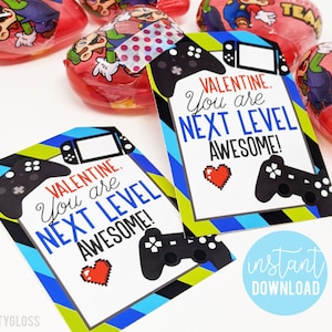 Videospiel Valentinstag Printable Tag Gamer Valentine You Are Next Level Class Team Freund Nachbar Mitfahrgelegenheit Teamkollege Mitschüler Kita