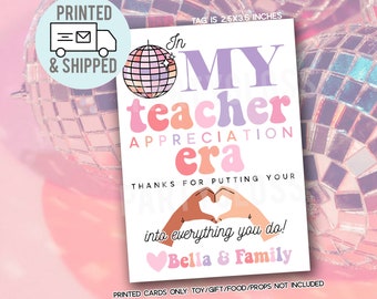 Printed and Shipped Teacher Appreciation Era Gift Tags, In My Era Thank You Tags, Shimmer, Disco Aesthetic, Appreciation Era, Teacher Gift